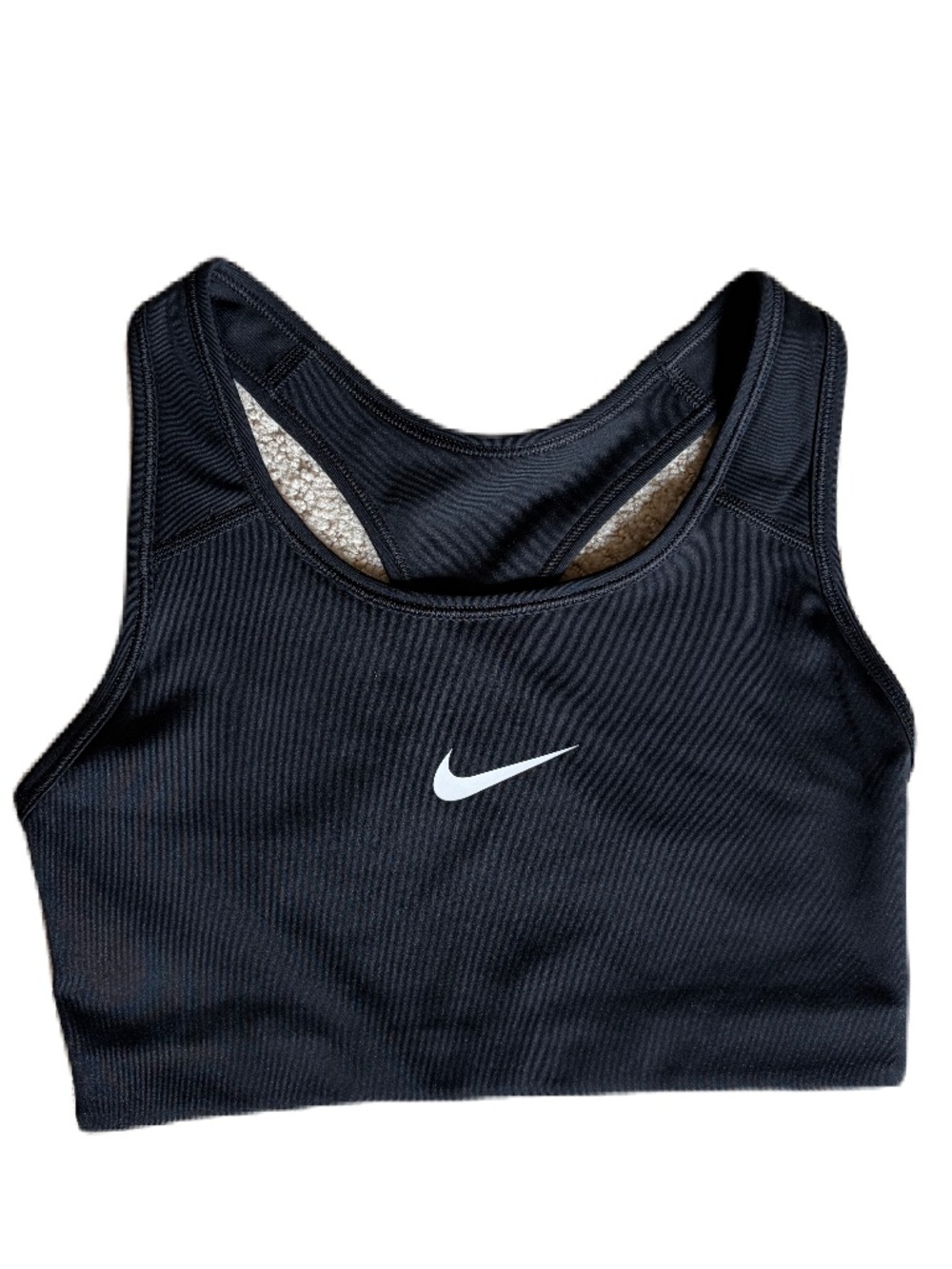 Nike Swoosh sports bra Small black white